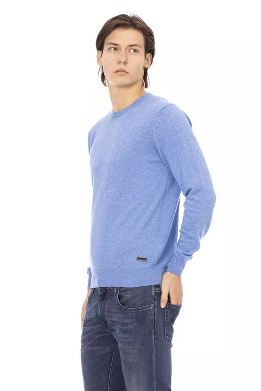 Elegant Light Blue Crewneck Sweater for Men