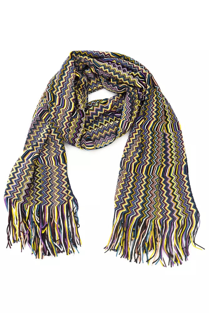 Geometric Fantasy Fringed Scarf