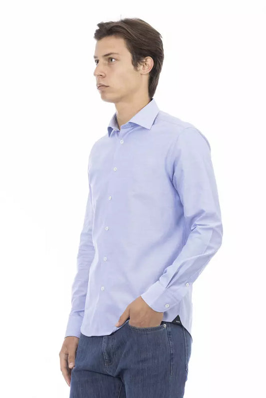 Elegant Light Blue Cotton Shirt