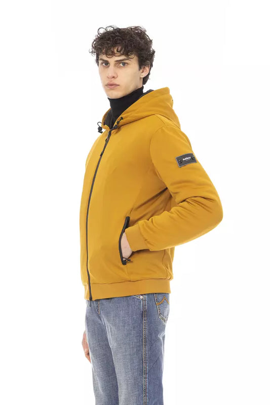 Elegant Yellow Short Hooded Jacket