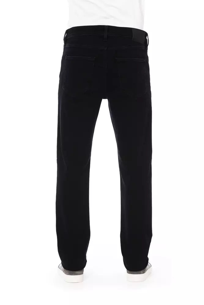 Elegant Black Cotton Blend Jeans