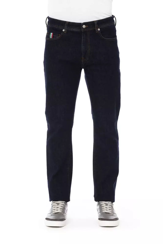 Elegant Tricolor Stitched Men’s Jeans