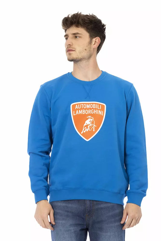 Cerulean Crewneck with Maxi Logo Print