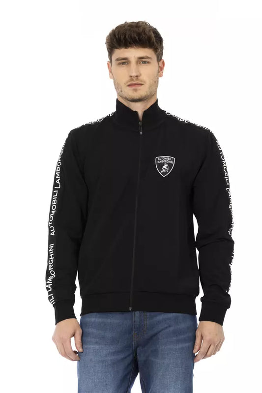 Sleek Zippered Sweatshirt with Shield Logo