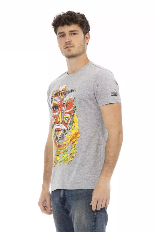 Elegant Short Sleeve Gray Tee for Men