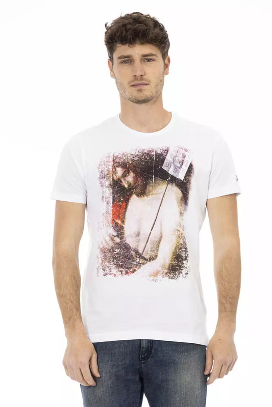 Elegant White Tee with Graphic Charm