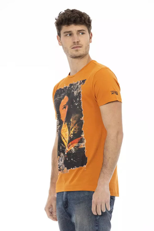 Chic Orange Short Sleeve Round Neck Tee