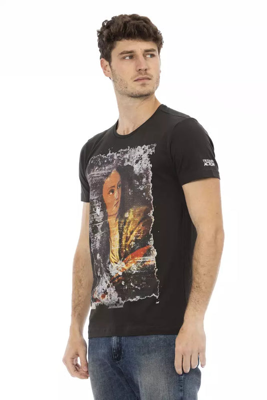 Sleek Black Print Tee - Casual Elegance Redefined