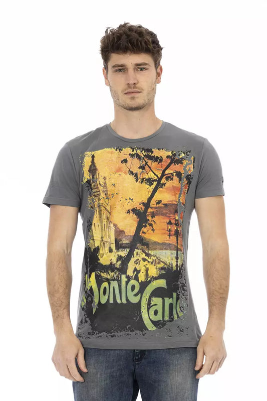 Elegant Gray Short Sleeve T-shirt