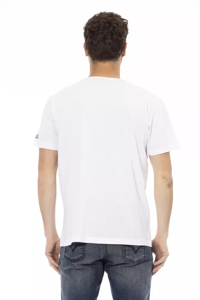 Elegant White Tee with Graphic Charm