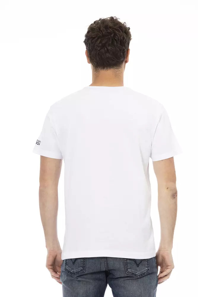 Elegant White Cotton Blend Tee for Men