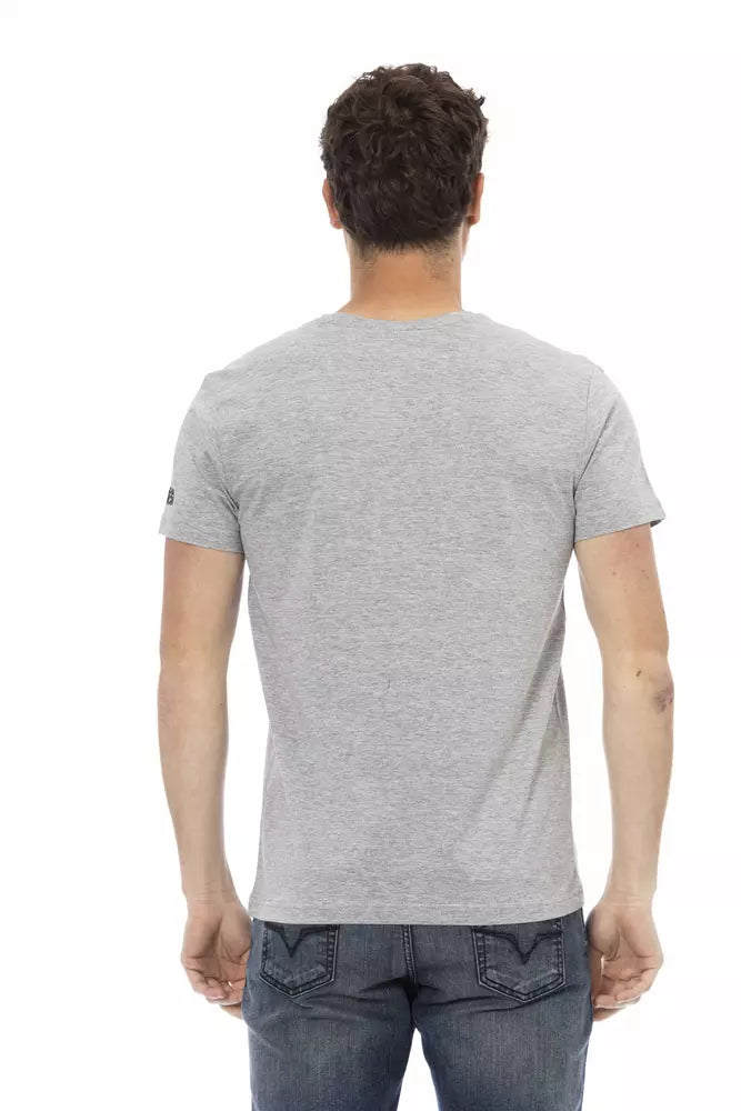 Sleek Summer Gray T-Shirt with Front Print