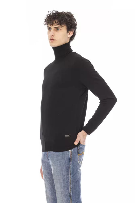 Elegant Turtleneck Sweater with Monogram Accent