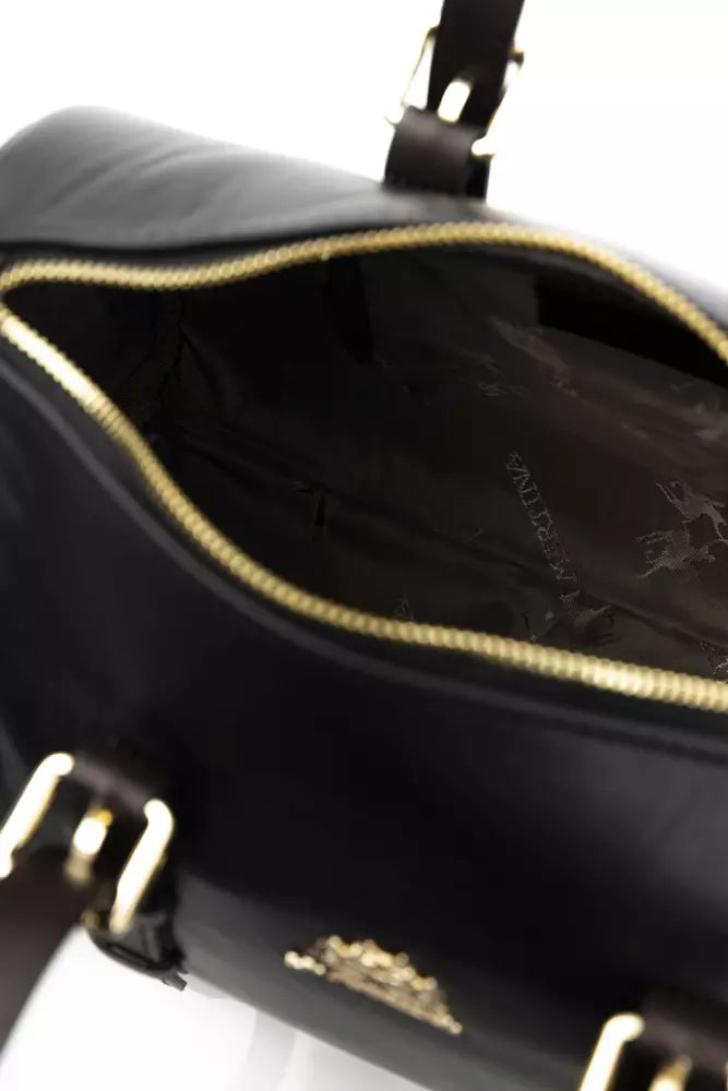 Elegant Black Leather Crossbody Bag