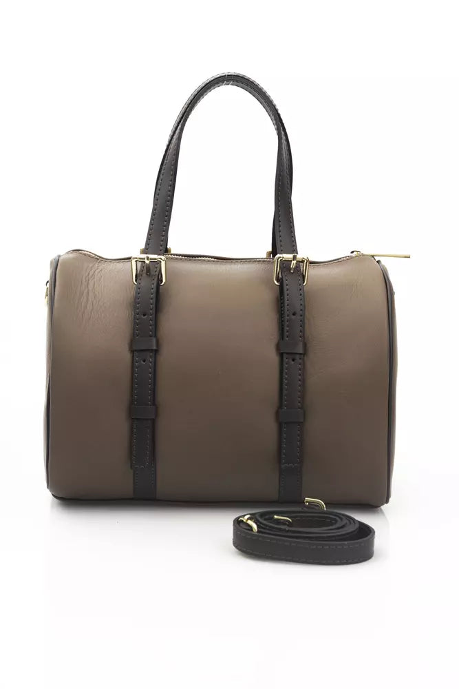 Elegant Calf Leather Crossbody Bag in Rich Brown