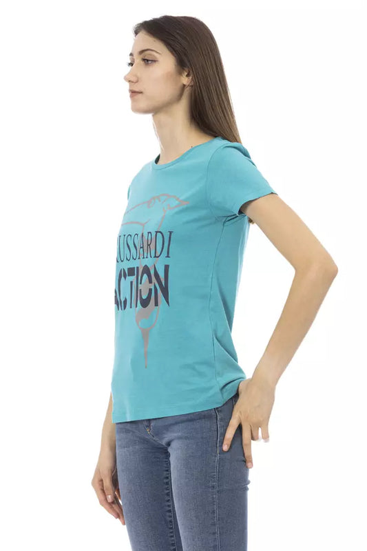 Elegant Light Blue Short Sleeve Tee