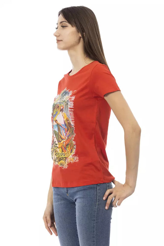 Radiant Red Short Sleeve Round Neck Tee