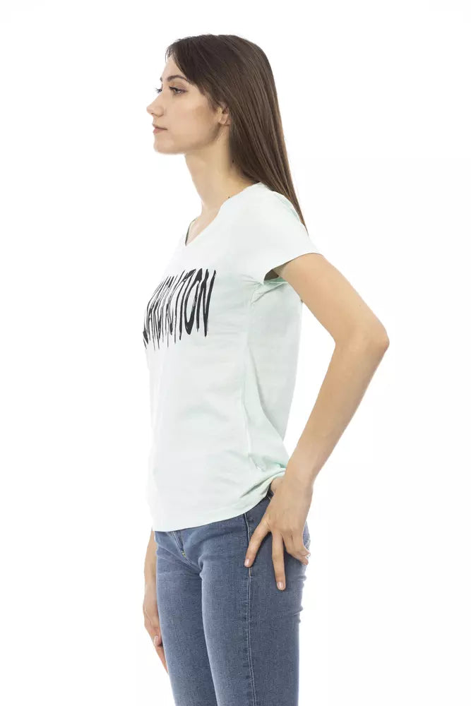 Elegant Light Blue V-Neck Tee