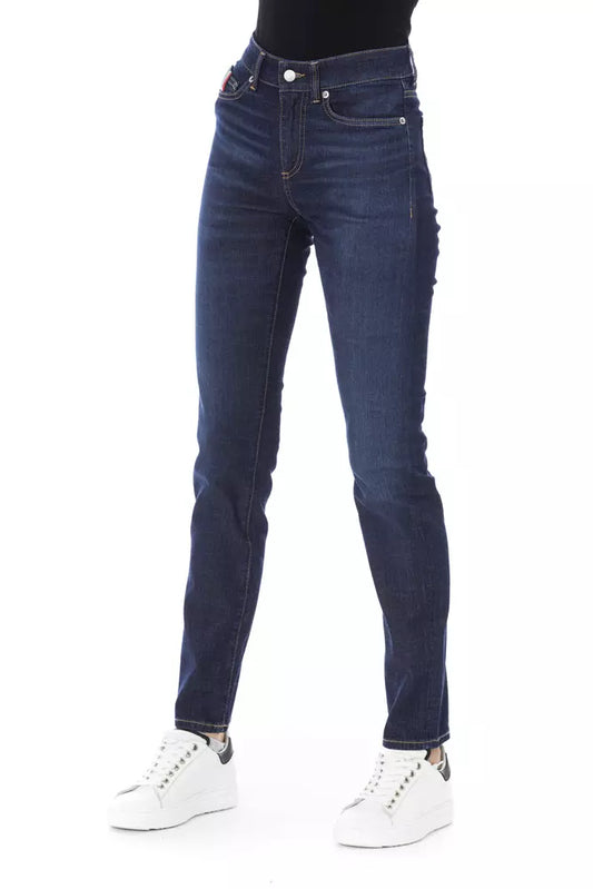 Chic Tricolor Detailed Designer Jeans