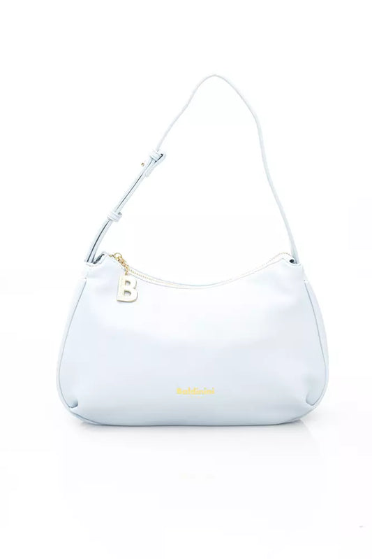 Elegant Light Blue Shoulder Bag with Golden Accents