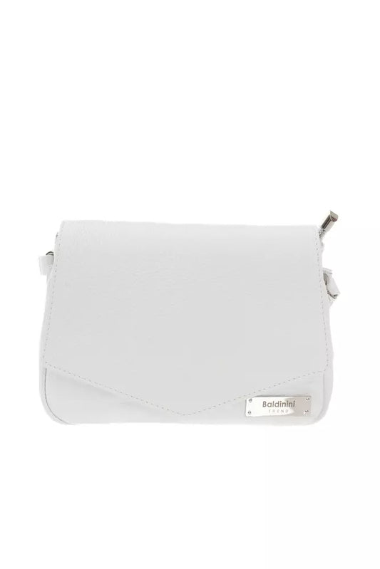 Elegant White Leather Shoulder Bag