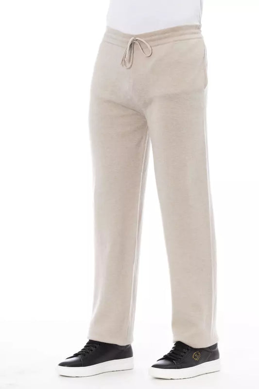 Chic Beige Drawstring Trousers for Men