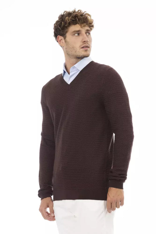 Classic V-Neck Merino Wool Sweater - Sumptuous Brown