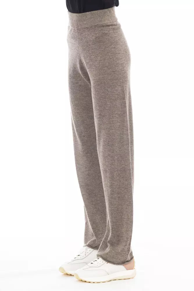 Chic High-Waisted Alpaca Blend Trousers