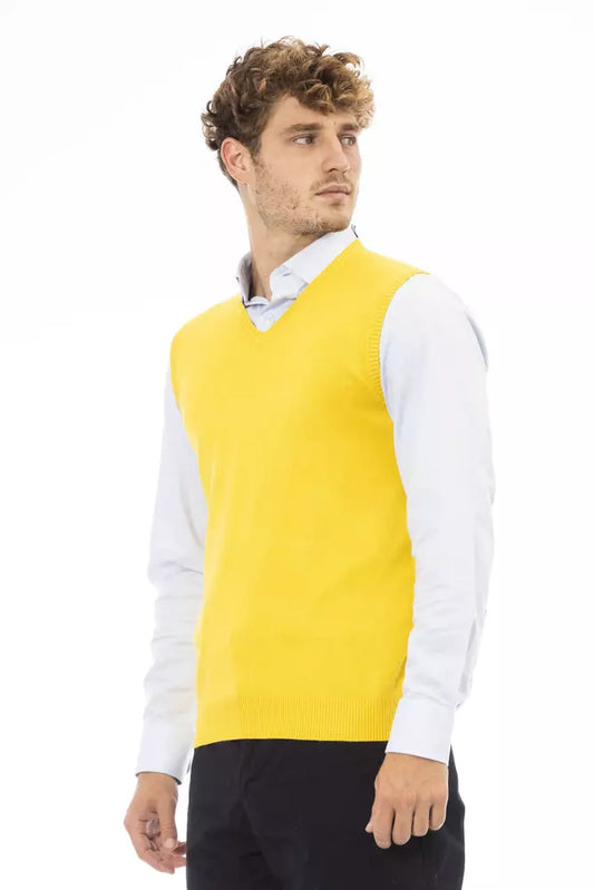 Sleek V-Neckline Yellow Vest