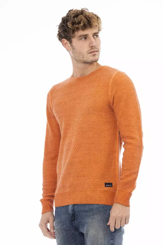 Chic Crew Neck Sweater in Vibrant Orange