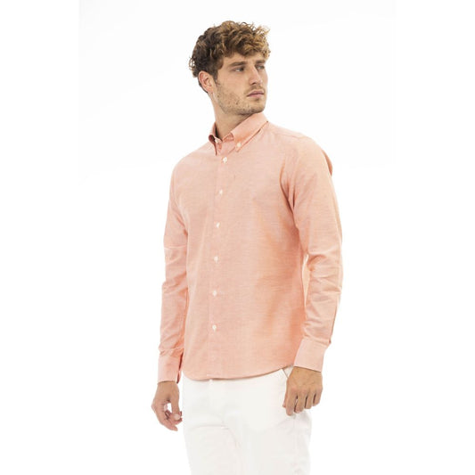 Elegant Orange Cotton Blend Shirt