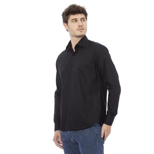 Elegant Italian Black Cotton Shirt