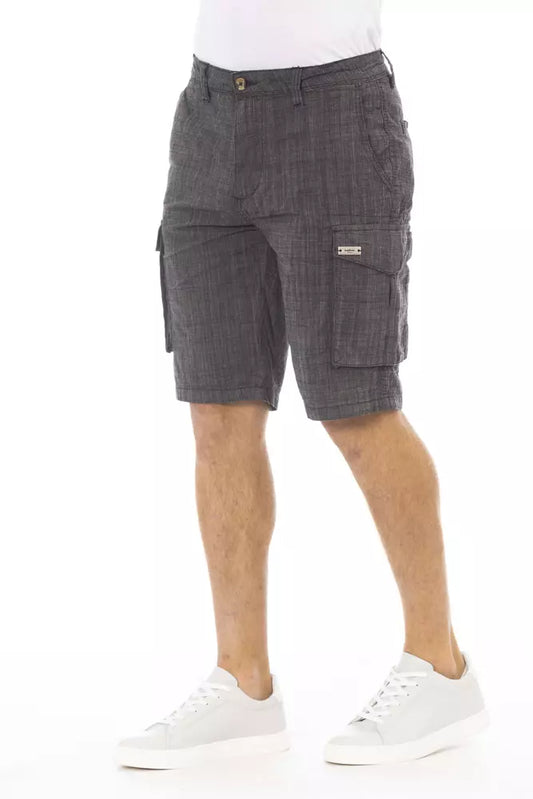 Chic Black Cotton Cargo Shorts