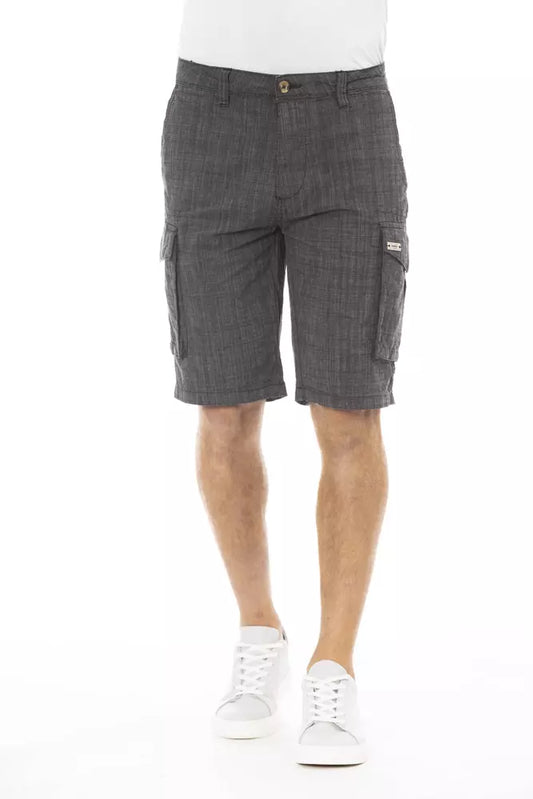 Chic Black Cotton Cargo Shorts