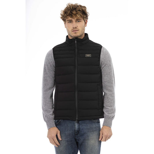 Sleek Quilted Zip Vest with Contrast Chest Patch