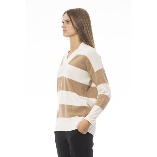 Elegant Beige V-Neck Sweater