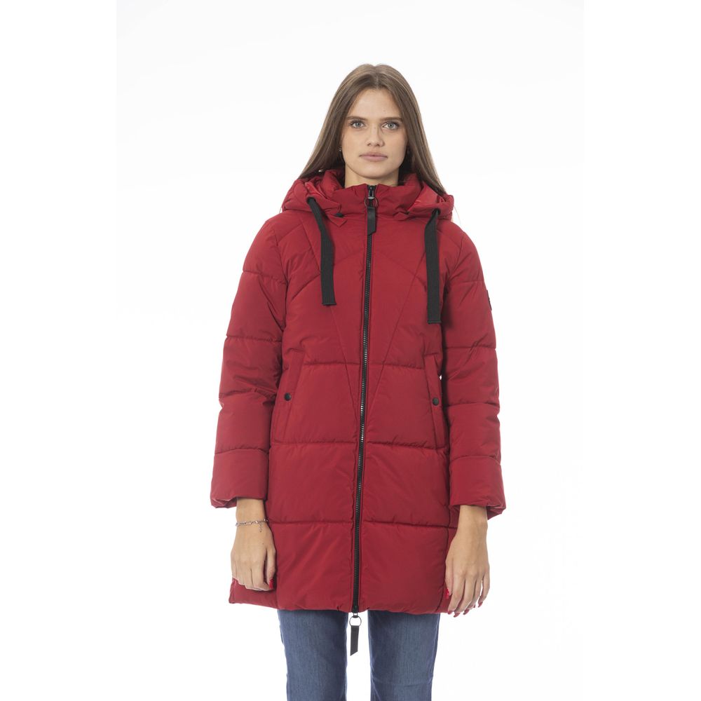 Elegant Red Long Down Jacket for Women