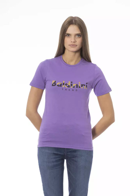 Chic Purple Crew Neck Cotton Tee