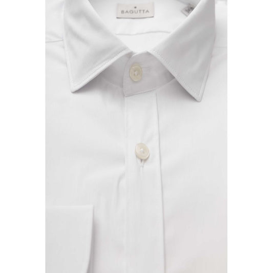 Slim Fit French Collar White Shirt