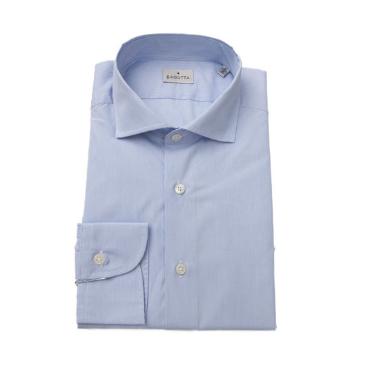 Elegant Light Blue Medium Fit French Collar Shirt