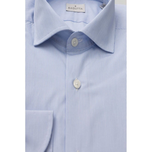 Elegant Light Blue Medium Fit French Collar Shirt