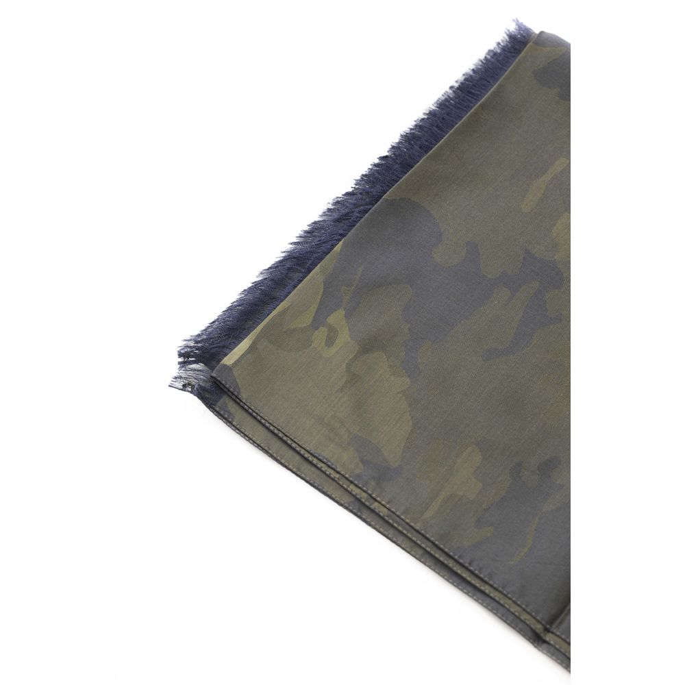 Elegant Army Printed Cotton-Silk Scarf