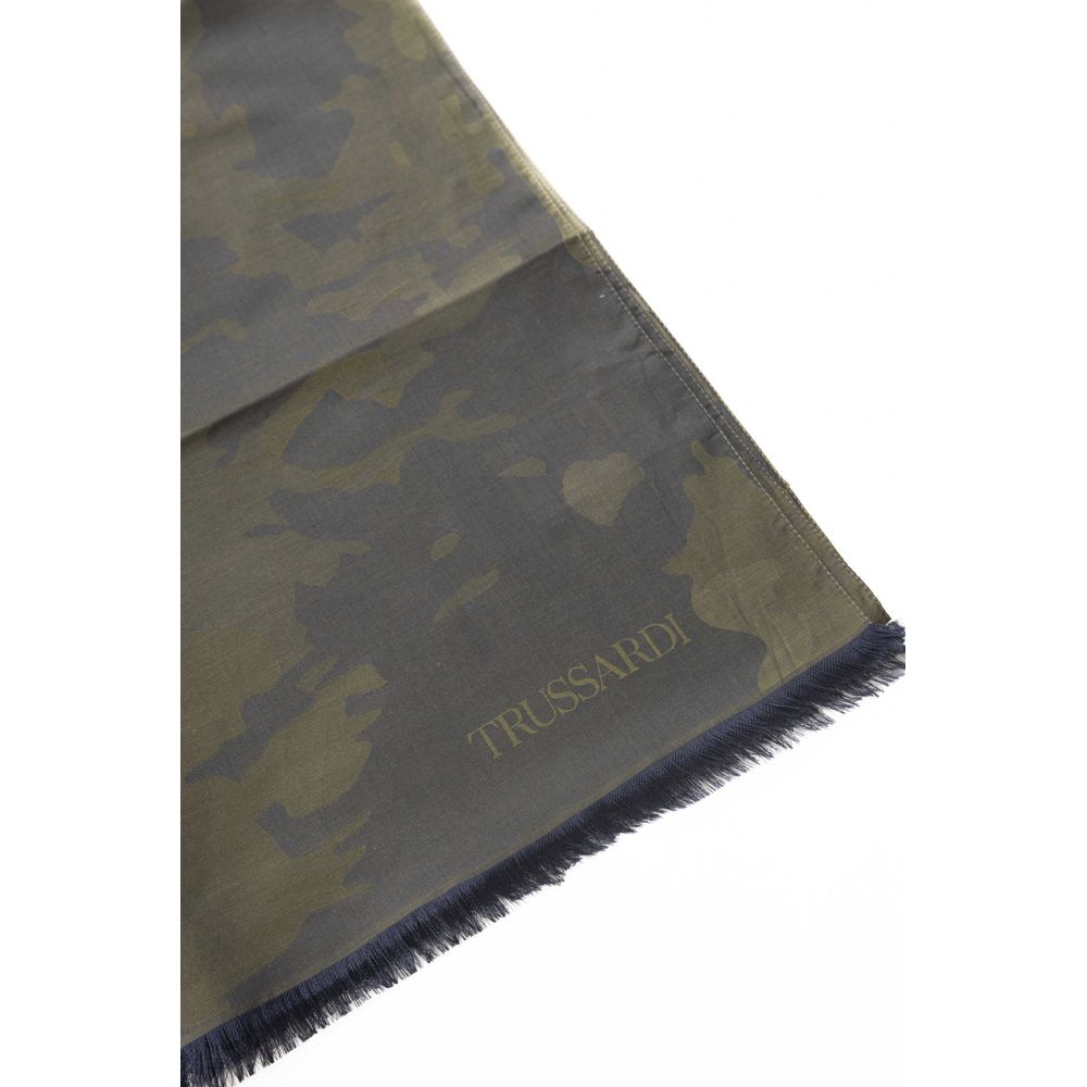 Elegant Army Printed Cotton-Silk Scarf