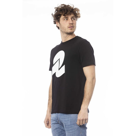 Sleek Black Cotton Crew Neck Tee