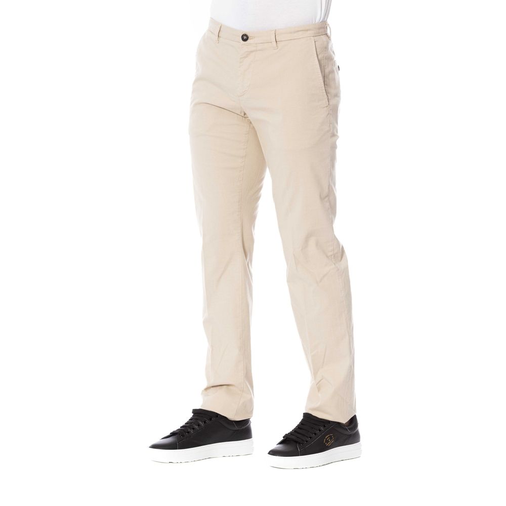 Chic Beige Cotton Blend Trousers