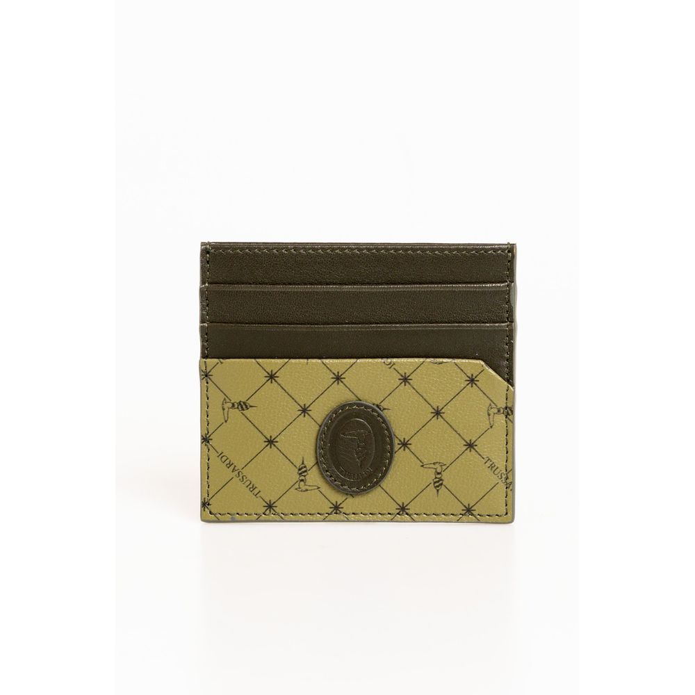 Elegant Green Leather Card Holder