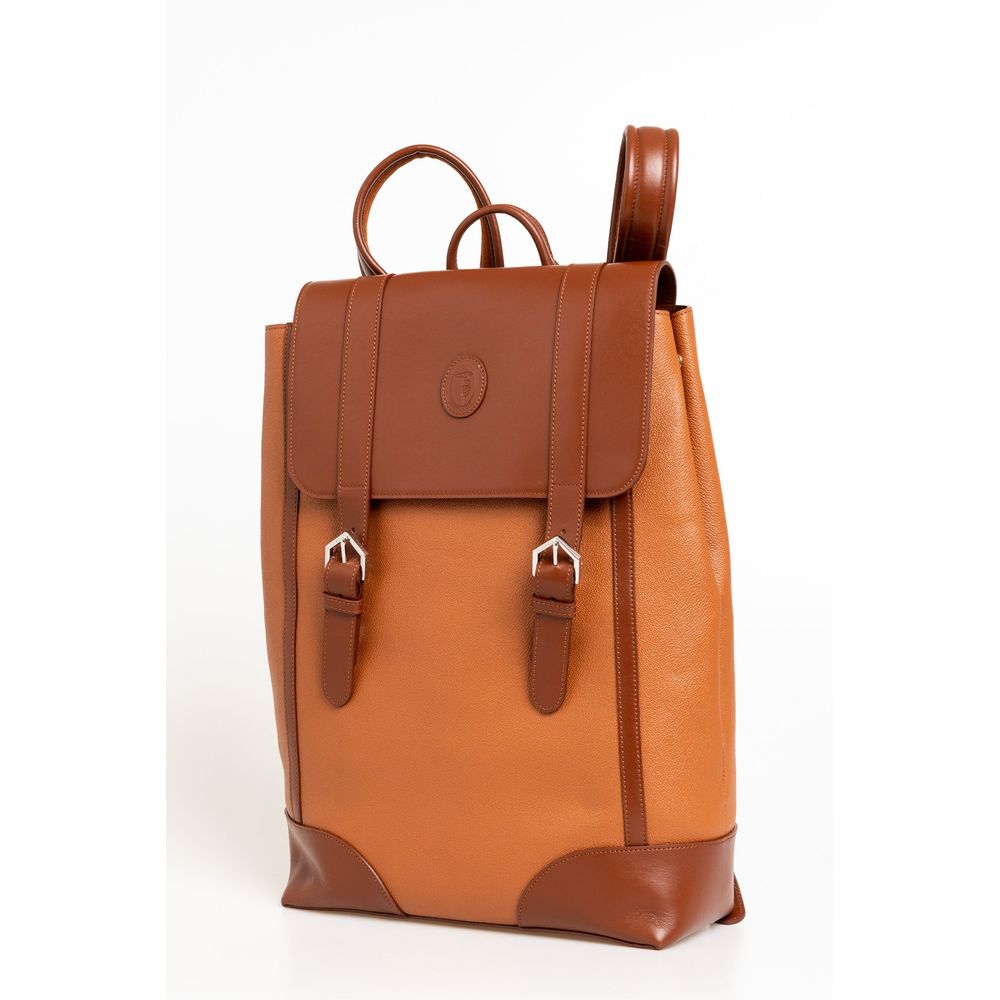 Elegant Brown Leather Backpack for Men