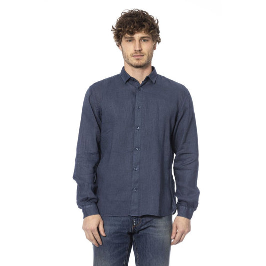 Elegant Blue Linen Shirt for Men