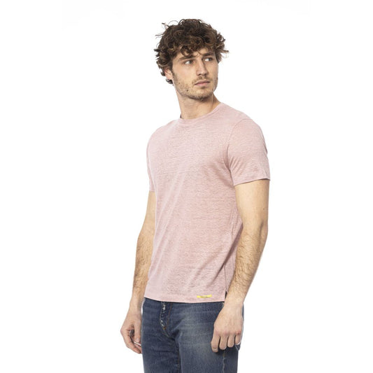 Chic Pink Cotton Crew Neck Tee