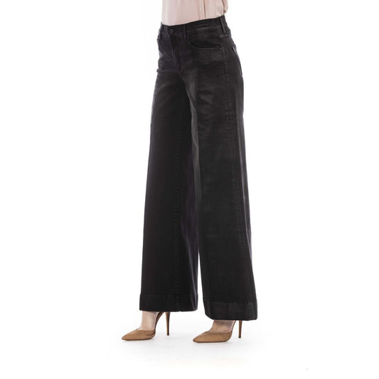 Elegant Palazzo 5 Pocket Black Jeans